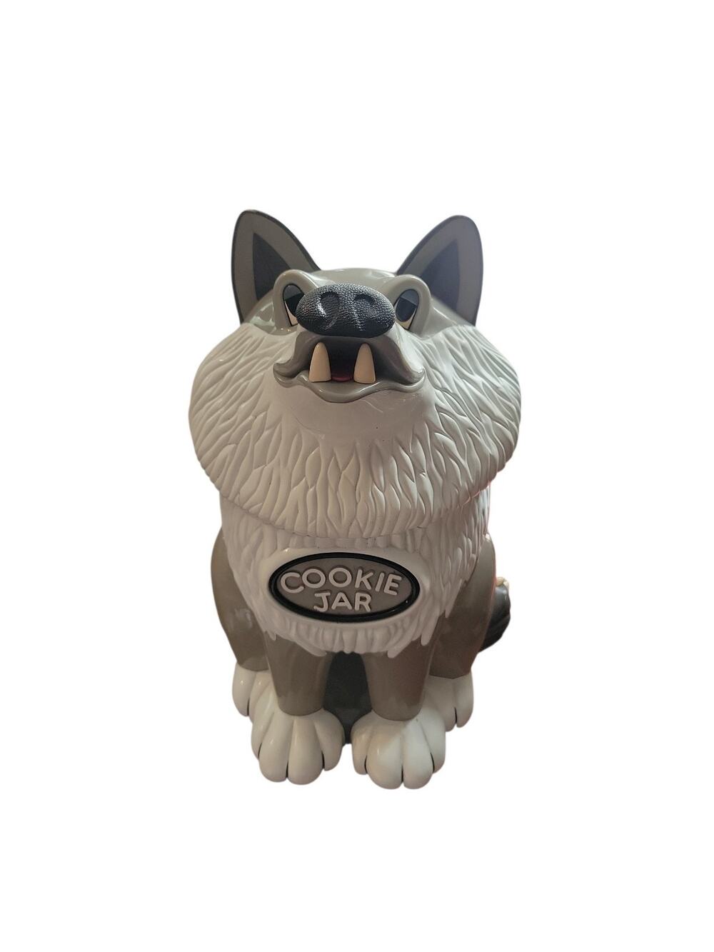 Vintage Fun-Damental Too, Ltd. Disney Wolf Cookie Jar TESTED Gray/White